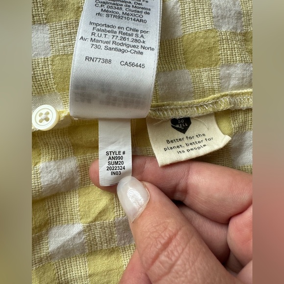 MADEWELL Woman's Cotton Linen Boxy Camp Shirt in Gingham Check, Size XS - Picture 5 of 7